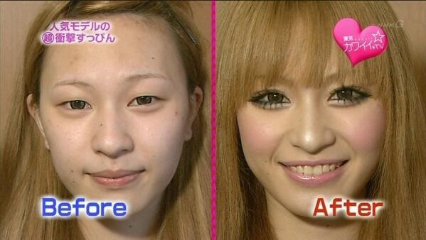 [Image] Results of comparison of women's faces before and after makeup wwwwwww